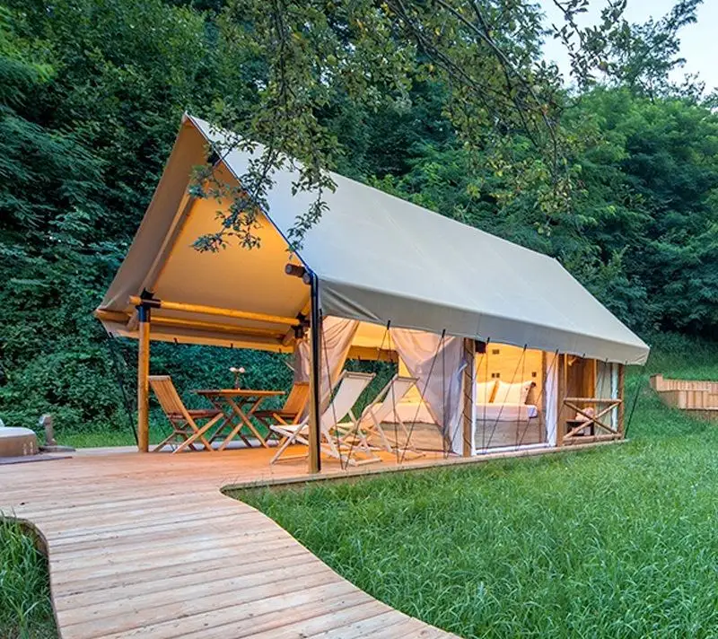 Customized Extra-Large Luxury Hotel Tent for Camping Square Shape with Double Layers Sunshade & Rainproof for Wild Holiday House