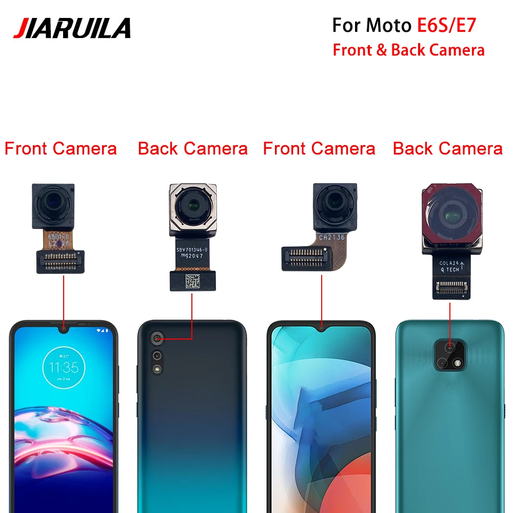 NEW Tested Back Big Main Camera Module And Front Small Camera Module Flex Cable For Motorola Moto E40 E20 E6S E6 E7 Power Plus