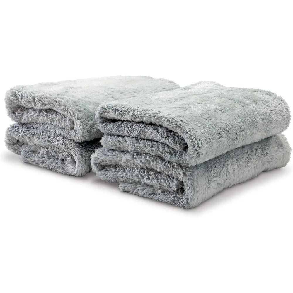 

Ultra Plush Edgeless Microfiber Towels for Car Detailing Cleaning Polishing Lint Scratch Free 16x16 Set of 4