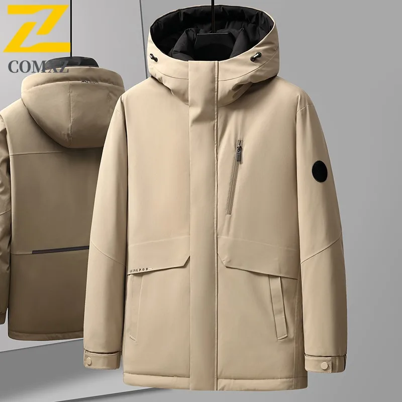 COMXZ Men Puffer Jacket New Outdoor Commuting Cold Protection Warm Lightweight Coat Fashion Travel Windproof Winter Garment