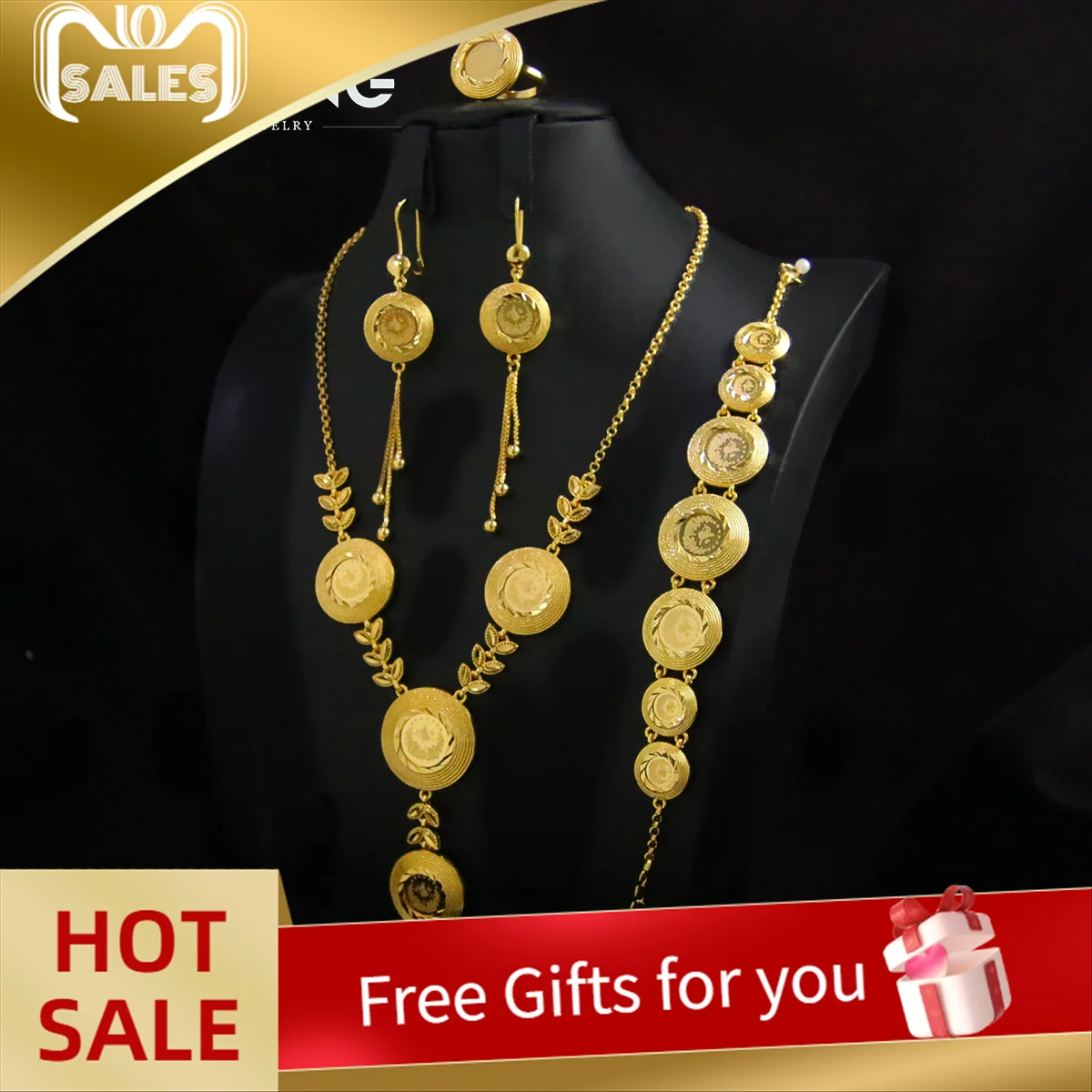 

Luxury Turkish Vintage Coins Charm Jewelry Set 24k Gold Plated Moroccan Bridal Wedding Necklace Oman Muslim Party Gifts
