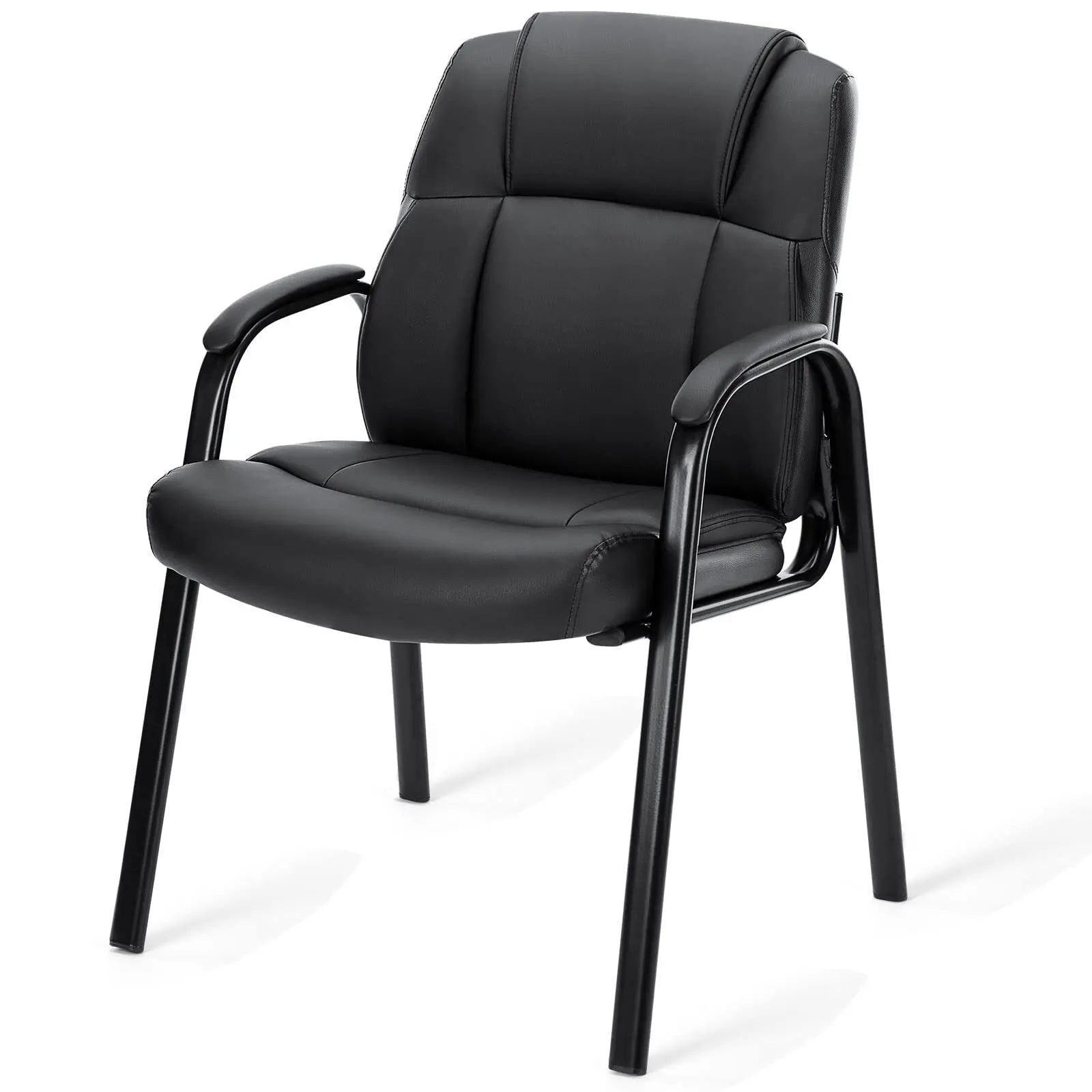 

Black PU Leather Executive Waiting Room Reception Guest Chair Office Lobby Chair