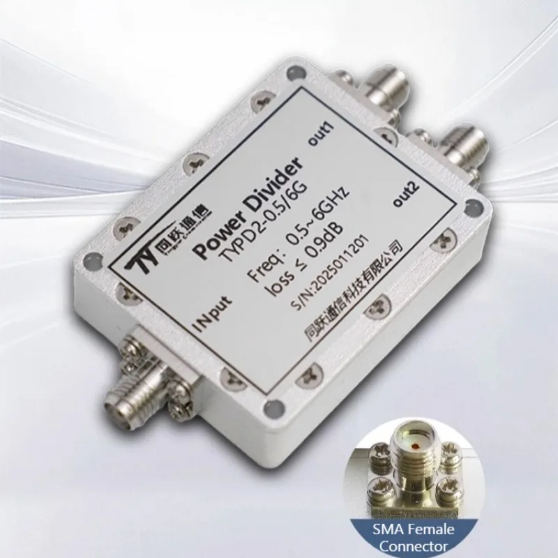 0.5-6GHz RF Power Divider SMA Combiner, One Point Two WIFI Test, Signal Distribution/merging