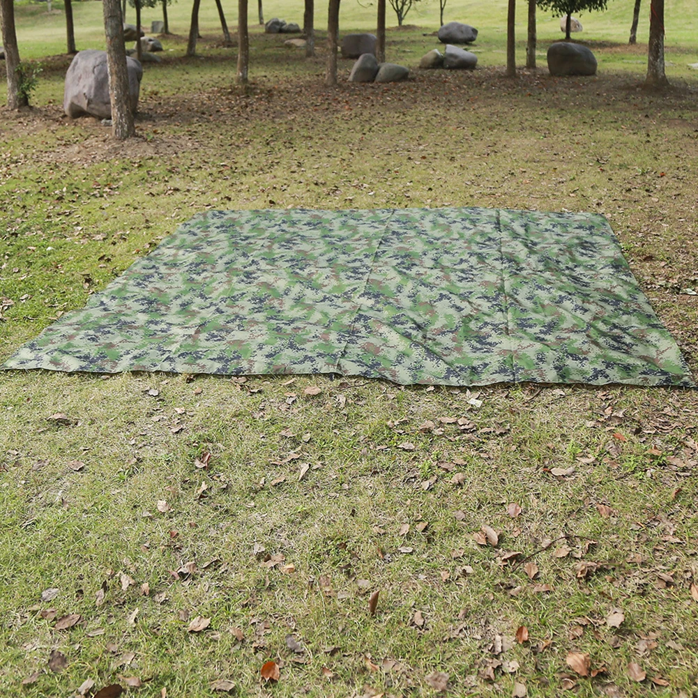 Waterproof Camouflage Camping Canopy 210T Polyester Yarn Portable Awning Shade Foldable Ultra-light Picnic Backpacking Equipment