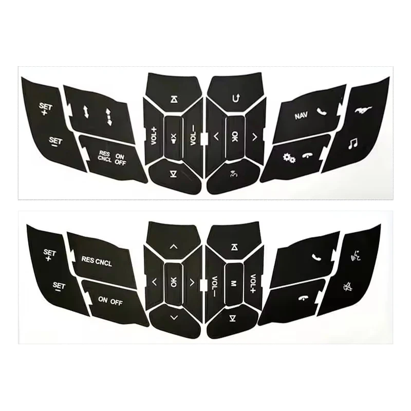 1Pc Car Steering Wheel Control Button Repair Sticker Black Vinyl Button Repair Decal for Ford Mustang 2015-2018/2019-2022