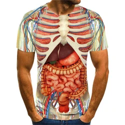 Skeleton Internal Organs 3D Womens Mens Short Sleeve T-Shirt Casual Funny Clothing Tops Tees Streetwear Loose T Shirt Summer Top