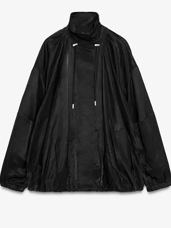 

New 2025 Autumn Women's Stand Collar Casual Versatile Drifting Pilot Jaet Outerwear Loose Fit Long Sve Zipper Closure