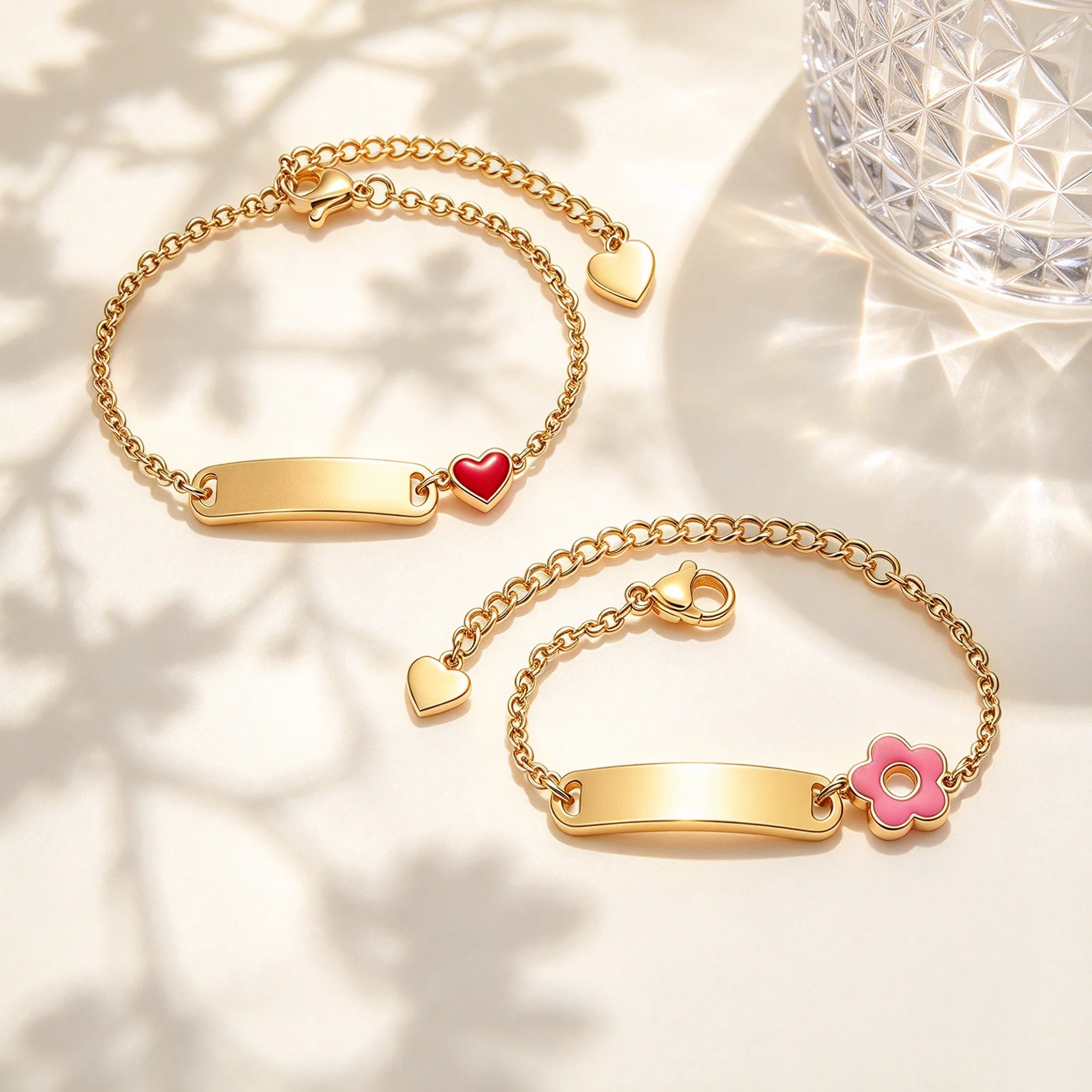 Custom Lovely Sweet Floral Children's Bracelet Personalization Engraved Name Hypoallergenic Wrist Jewelry Commemorative Gifts