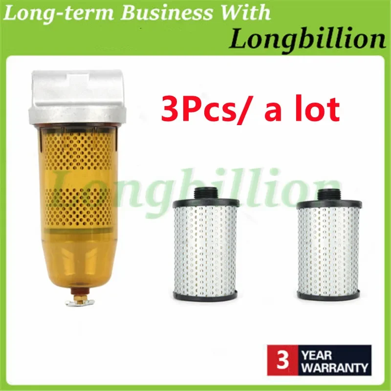 3X B10-AL Fuel Tank Filter Water Separator Assembly with PF10 Filter Element for Diesel Oil Storage