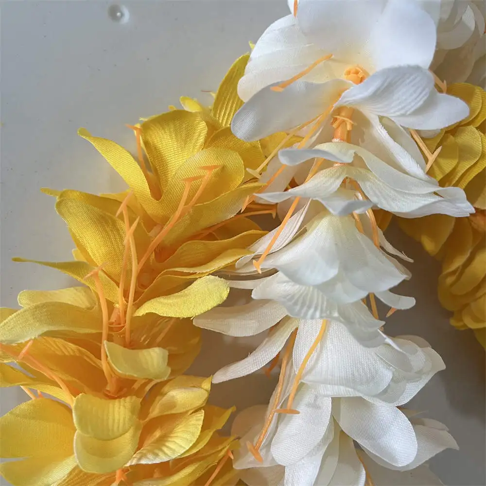 Artificial Silk Kahili Ginger Lei Aloha Hawaii Falower Garlands Hula Dancer Performance Women Wedding Party Decoration