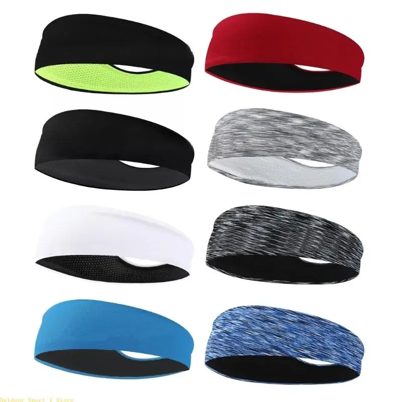 A0KA Moisture Absorbing Active Head Band Breathable Quick Dry Flexible Nonslip Exercise Headwear For Running Gym Pilates