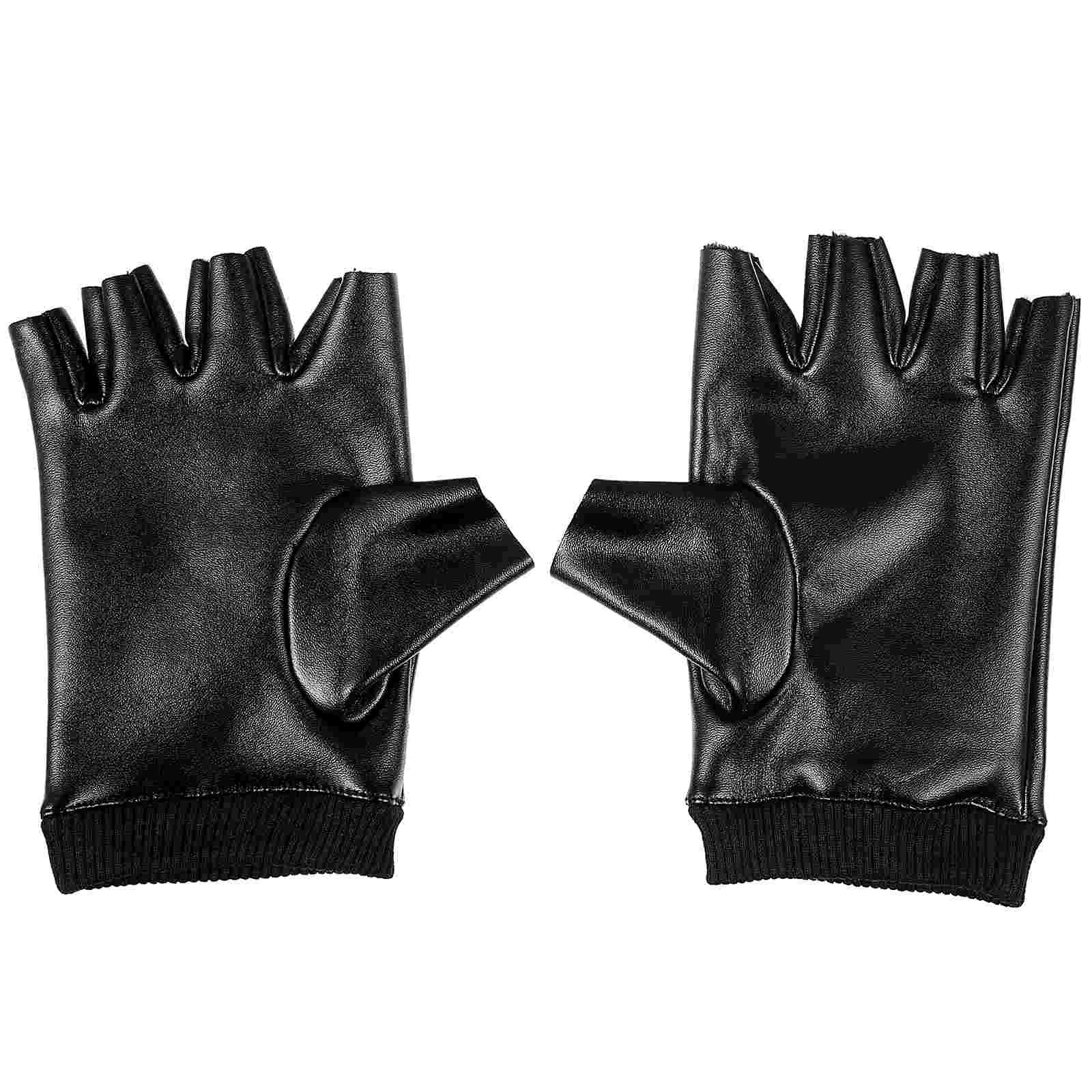 Mens Gloves Mittens Without Fingers Motorcycle for Kids Fingerless Gym Man Fox Cycling Black Miss