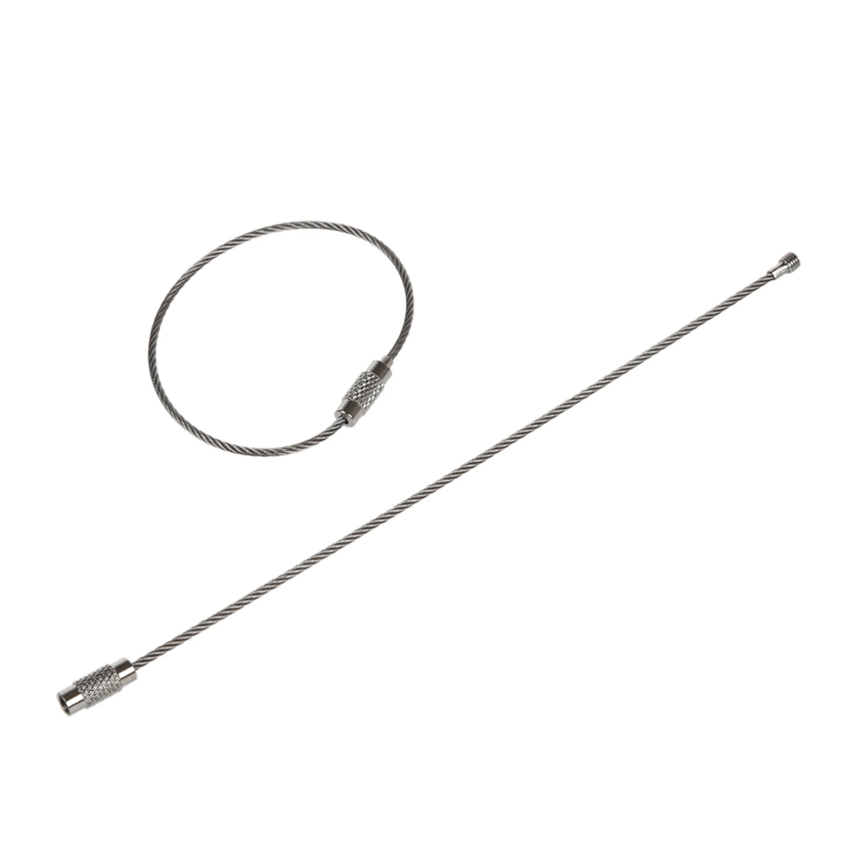 RALCA-200Pcs Stainless Steel Screw Locking Wire Keychain Cable Key Rings Outdoor Accessory