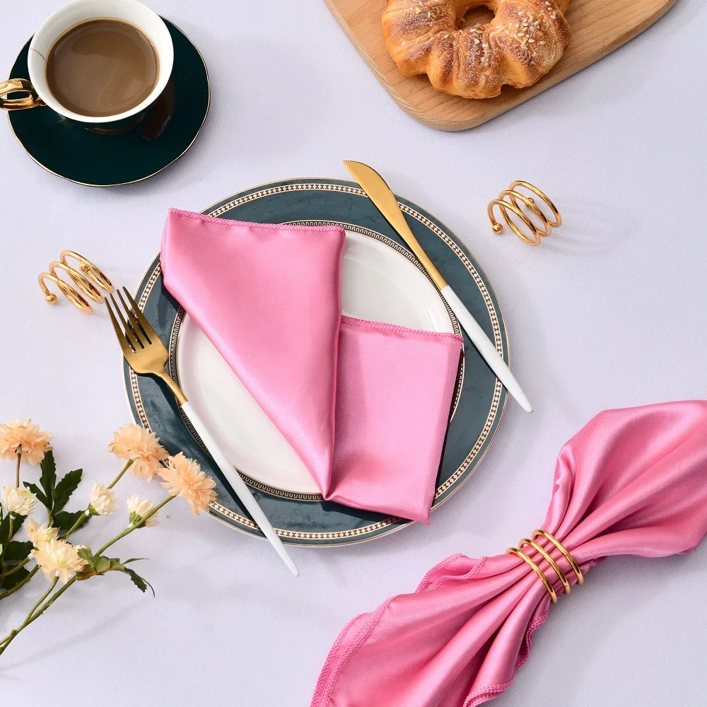 

100Pcs 30x30cm Satin Square Napkins Hemstitched Fabric Soft Napkin Table Dinner Napkins for Wedding Party Kitchen Table Napkin