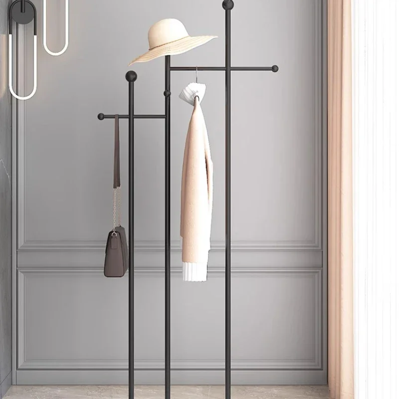 Hanging hanger floor-to-ceiling bedroom light luxury and hats simple modern vertical household clothes artifact