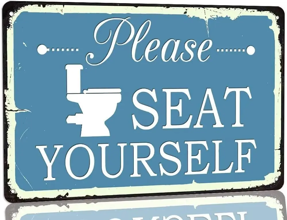 KanaAt Vintage Please Yourself Sign Metal Tin Sign - Farmhouse Bathroom Quote Saying Signs Rustic Bathroom Wall Decor for Toi