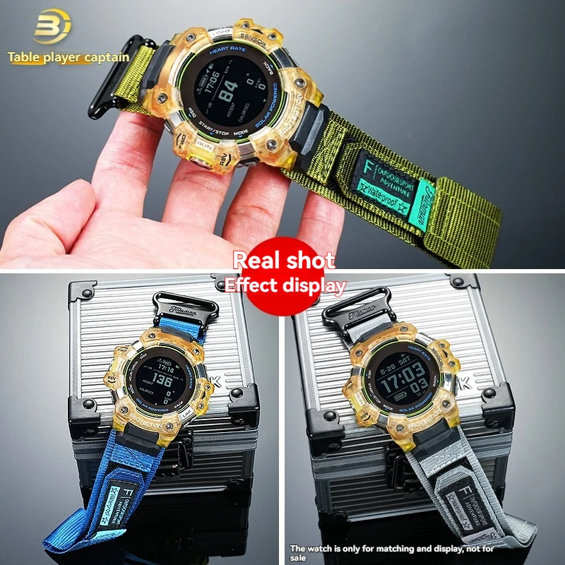 لساعة كاسيو جي شوك الرياضية الذكية 3475 GBD-H1000 سلسلة تعديل حزام قماش النايلون اكسسوارات للرجال الأسود
