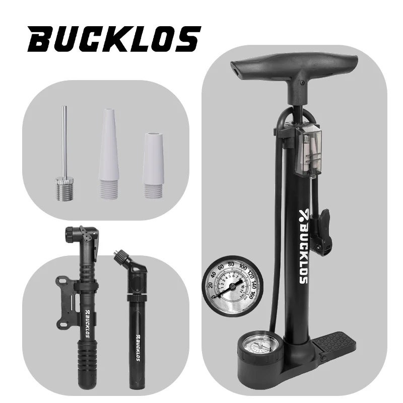 BUCKLOS Bicycle Combination Pump 160PSI Portable Fast-Inflation Blast Pump With Gauge For Schrader Presta Valve Bicycle Pump