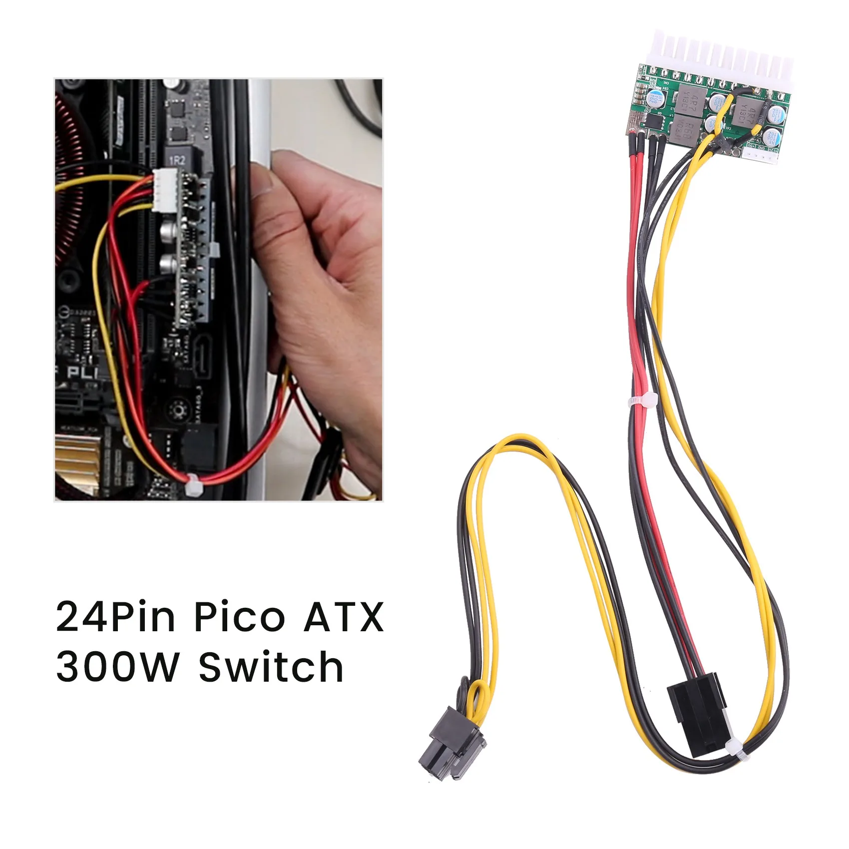 PCI-E 6PIN Input DC 12V 300W DC-ATX-300W 24Pin PICO ATX Switch PSU Power Supply Module