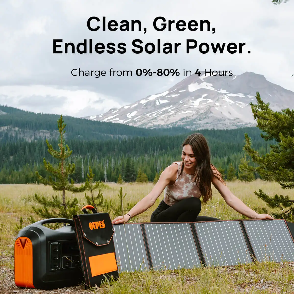 1200W 1000Wh Portable Energy Storage Power Supply Mobile Power Station LiFePO4 Battery HD LCD display Max 500W input charging