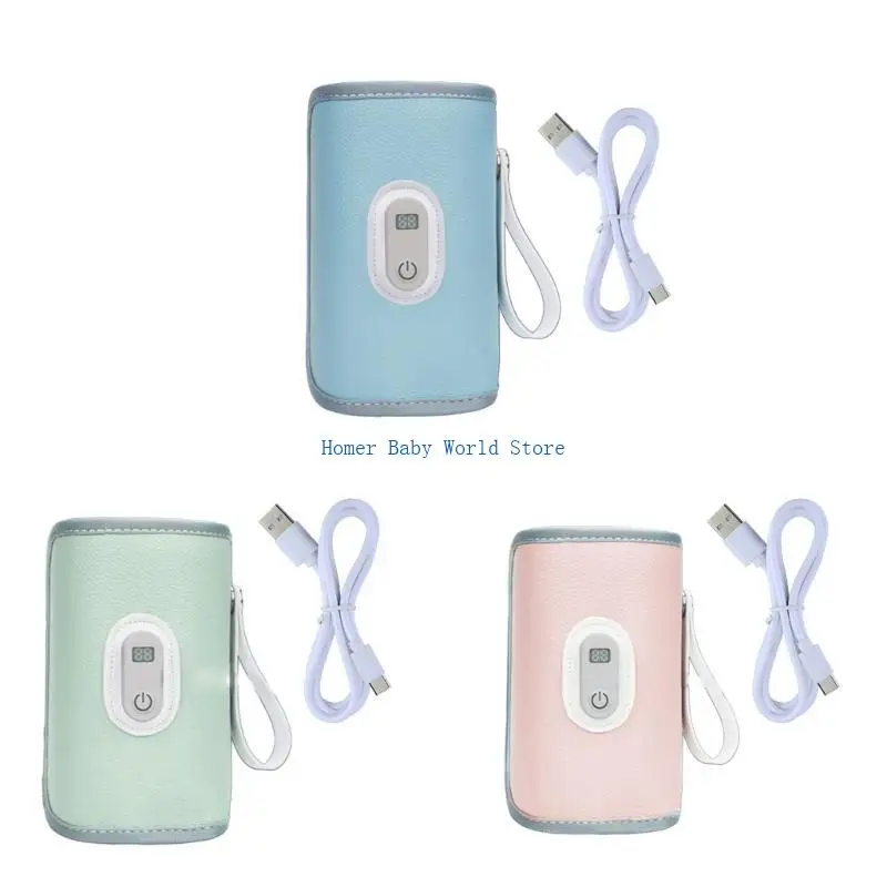 B2QD usb sạc cho ăn chai sưởi ấm tay áo ấm hơn 5 Nhiệt độ điều chỉnh túi sữa mẹ cách nhiệt