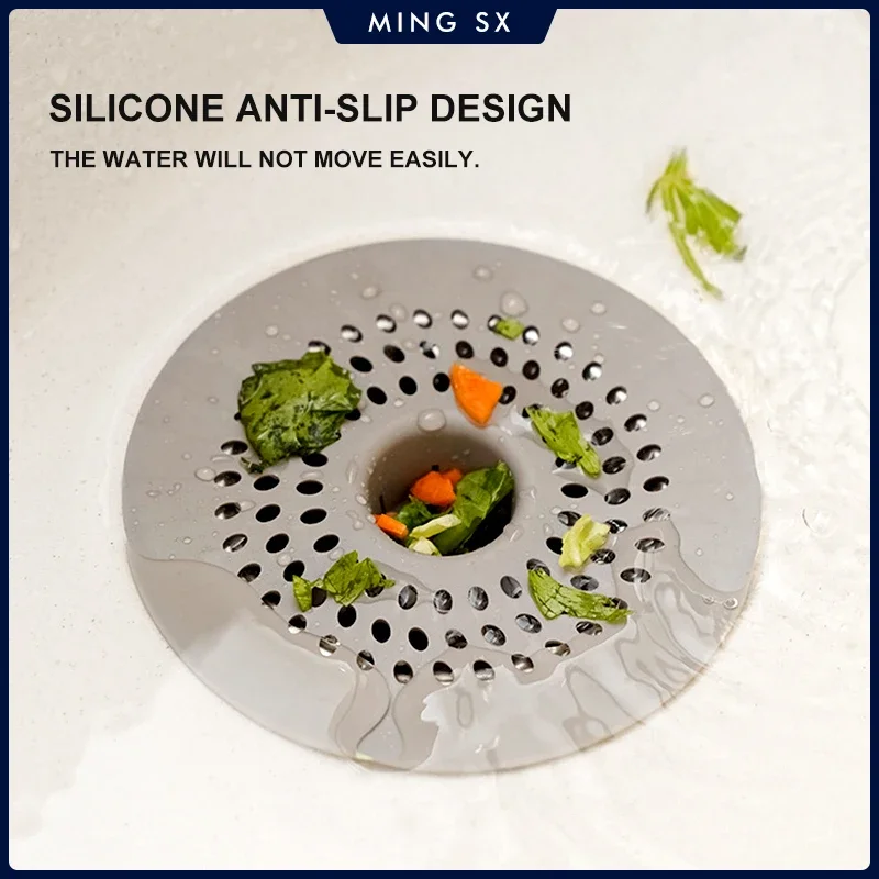 Anti-blocking Silicone Floor Drain Sticker Bathroom Sewer Hair Filter Drain Cover Floor Drain Mat for Kitchen Anti-cockroach