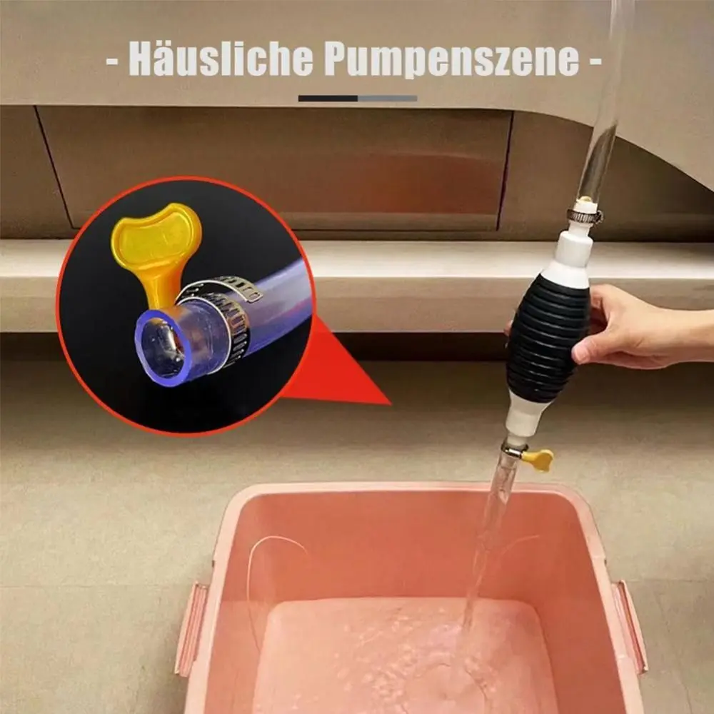 Durable Manual Car Fuel Pump Universal Large Flow Gas Oil Pump Self-priming with Clamp Fuel Line Pump