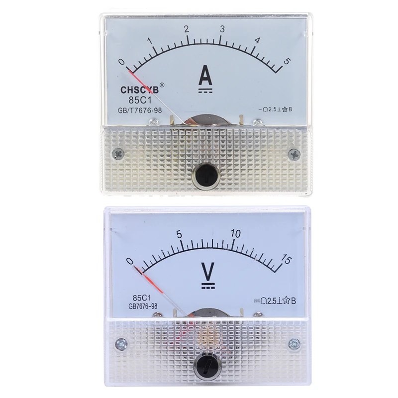 

Promotion! 85C1-A Analog Current Panel Meter DC 5A AMP Ammeter & 85C1 Fine Tuning Dial Analog Volt Panel Meter Gauge DC 0-15V