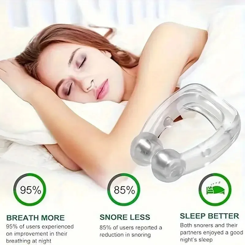 3-Piece Unisex Anti-Snoring Nasal Clip - Buy 1 Get 2 Free, Snoring Reduction Device | Comfortable Anti-Snoring Solution