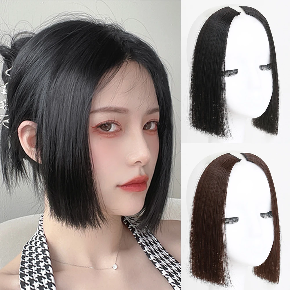 Princess Bangs Cut Synthetic Bangs Clip In Two Side Flat Bangs Clip-In Extension Natural Hairpiece For Women