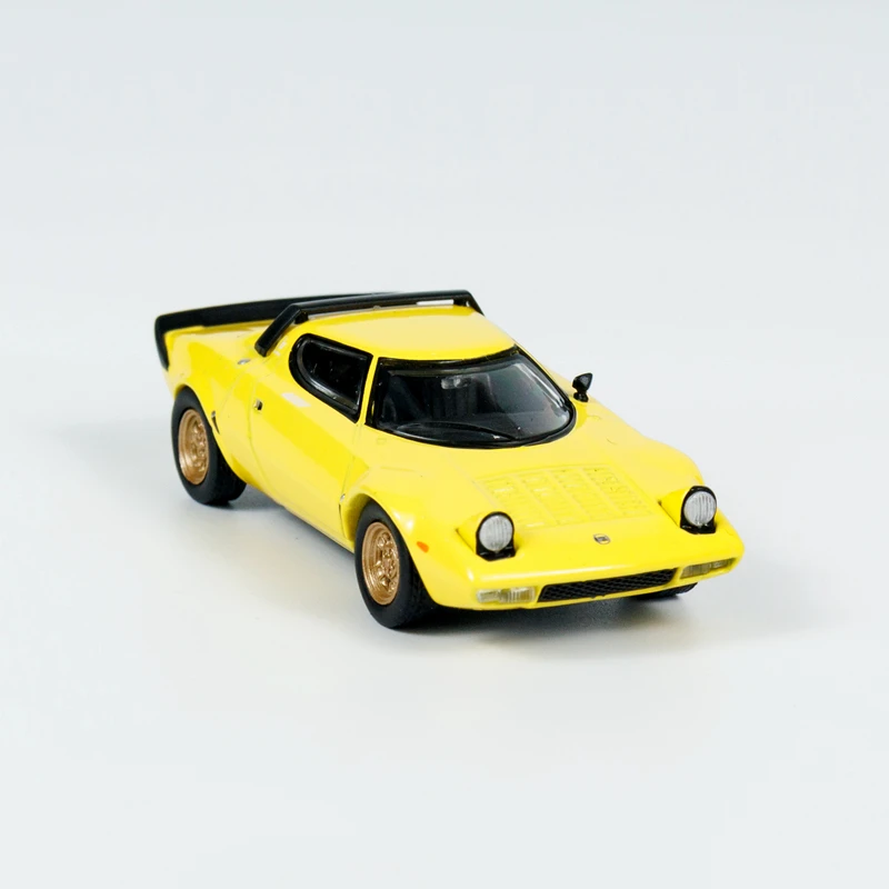 MINIGT 1/64 Lancia Stratos HF Stradale Giallo Fly Legering Speelgoed Motorvoertuig Diecast Metaal Model Geschenken