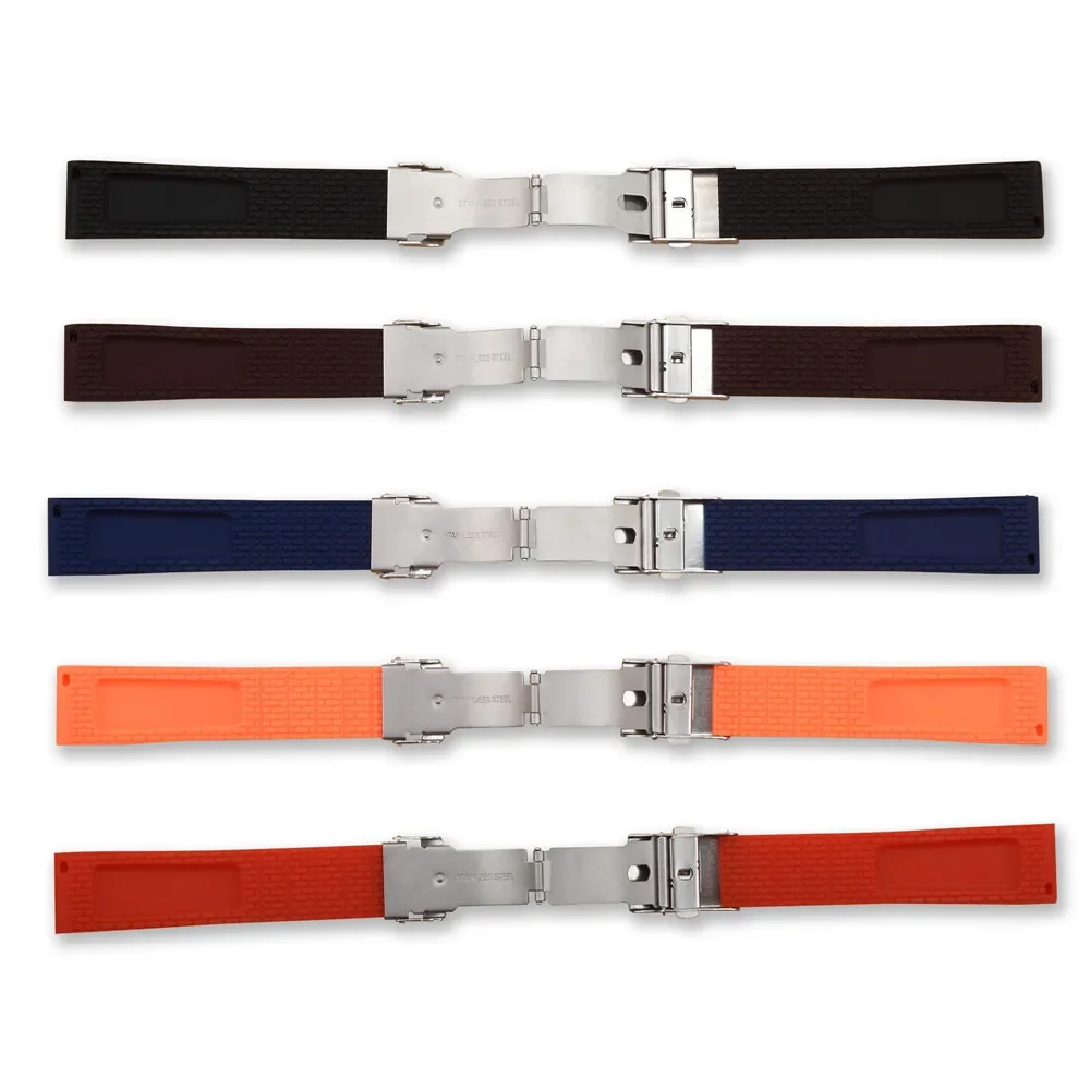 18mm 20mm 22mm 24mm Silicone Strap for Seiko Watch Band Universal Replacement Waterproof Quick Release Folding Buckle Bracelet