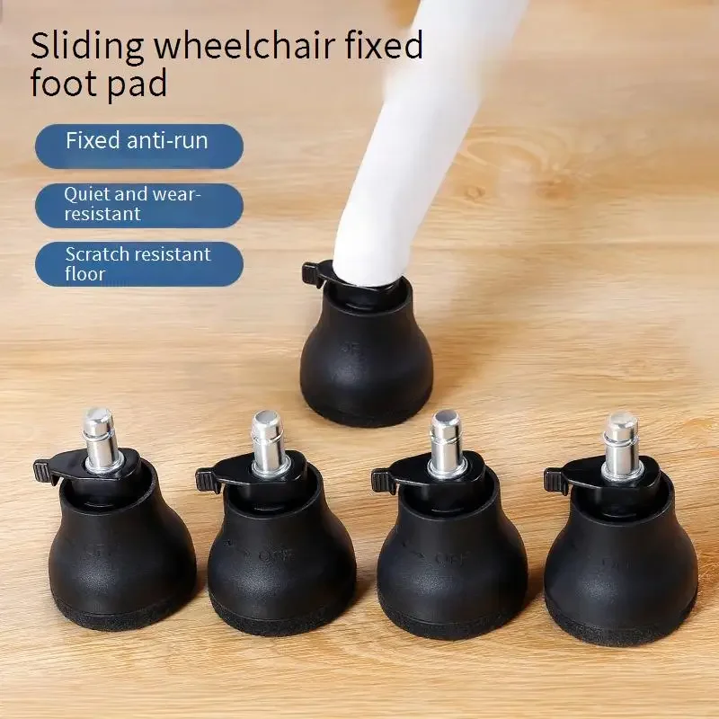 5 Pcs Computer Chair Foot Cushion Roll Wheel Assist Sliding Stop Slid One Key Switch Foot Cushion/Office Fixed Desk Load 150KG