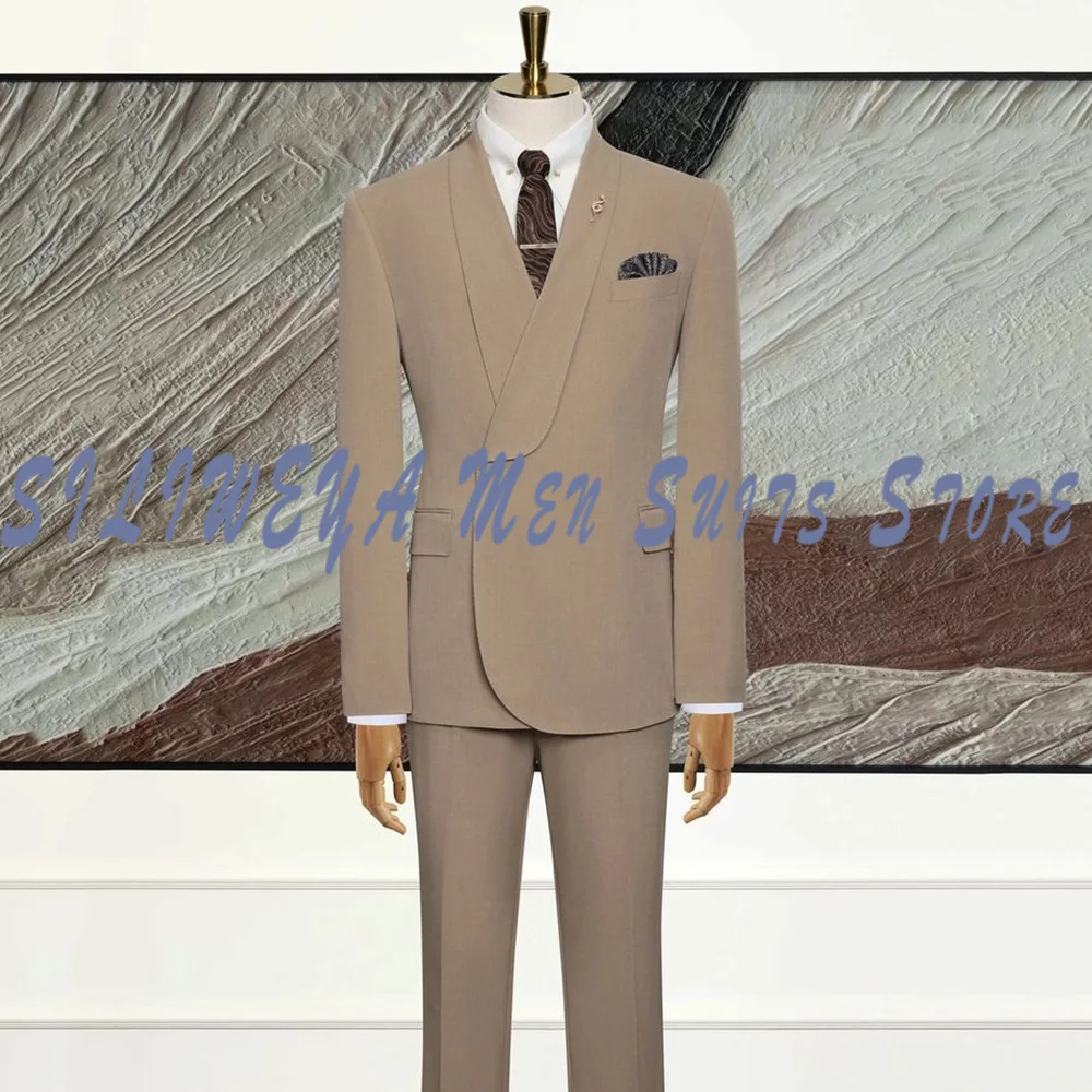 

Classy Men Spring Fall New Suit Casual 2 Pieces Single Breasted Blazer Set Jacket Pants For Mens Vintage Slim Fit Outerwear