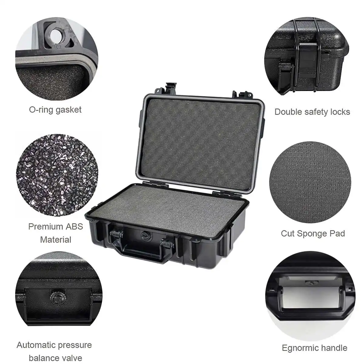 Waterproof Shockproof Tool Case Sealed Tool Box Safety Resistant Camera Photography Multimeter Storage Box Suitcase With Sponge