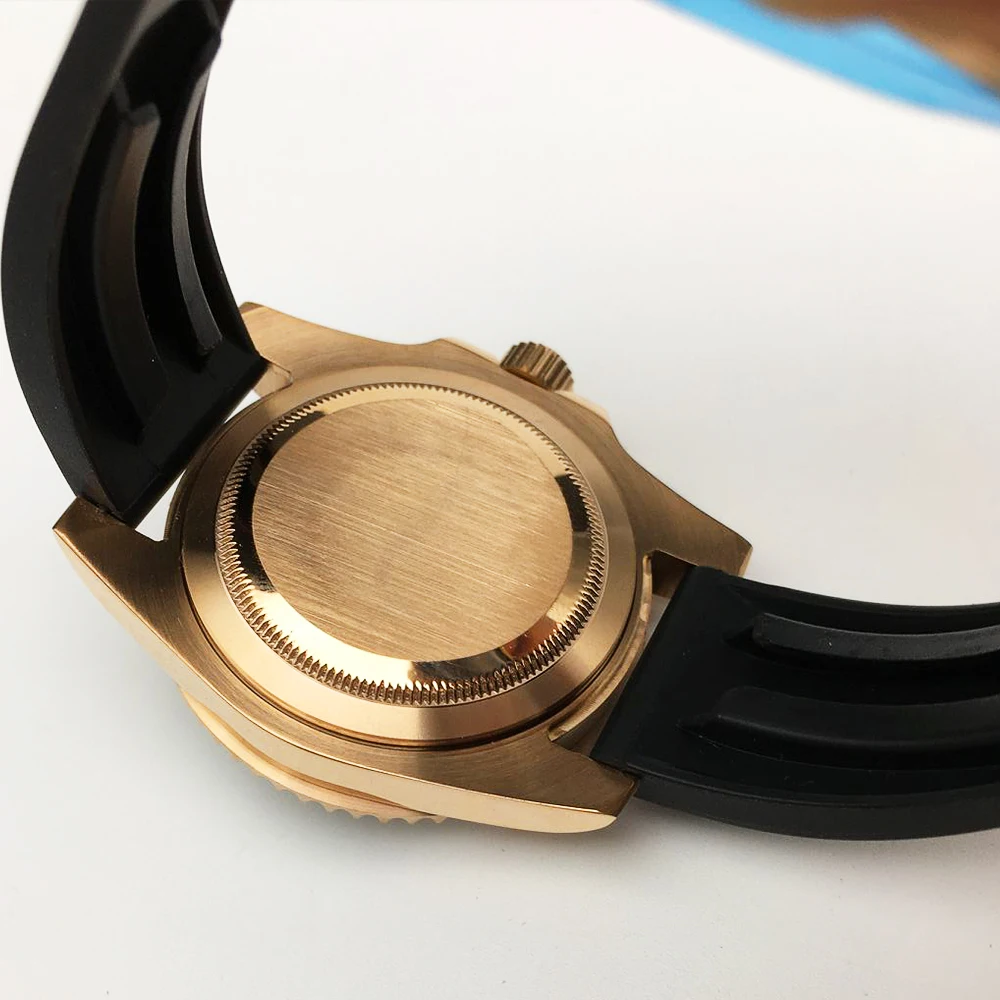 40 مللي متر اكسسوارات الساعة حاوية من الفولاذ المقاوم للصدأ مجموعة كاملة + حزام استبدال الياقوت الزجاج 8215/8205 حركة