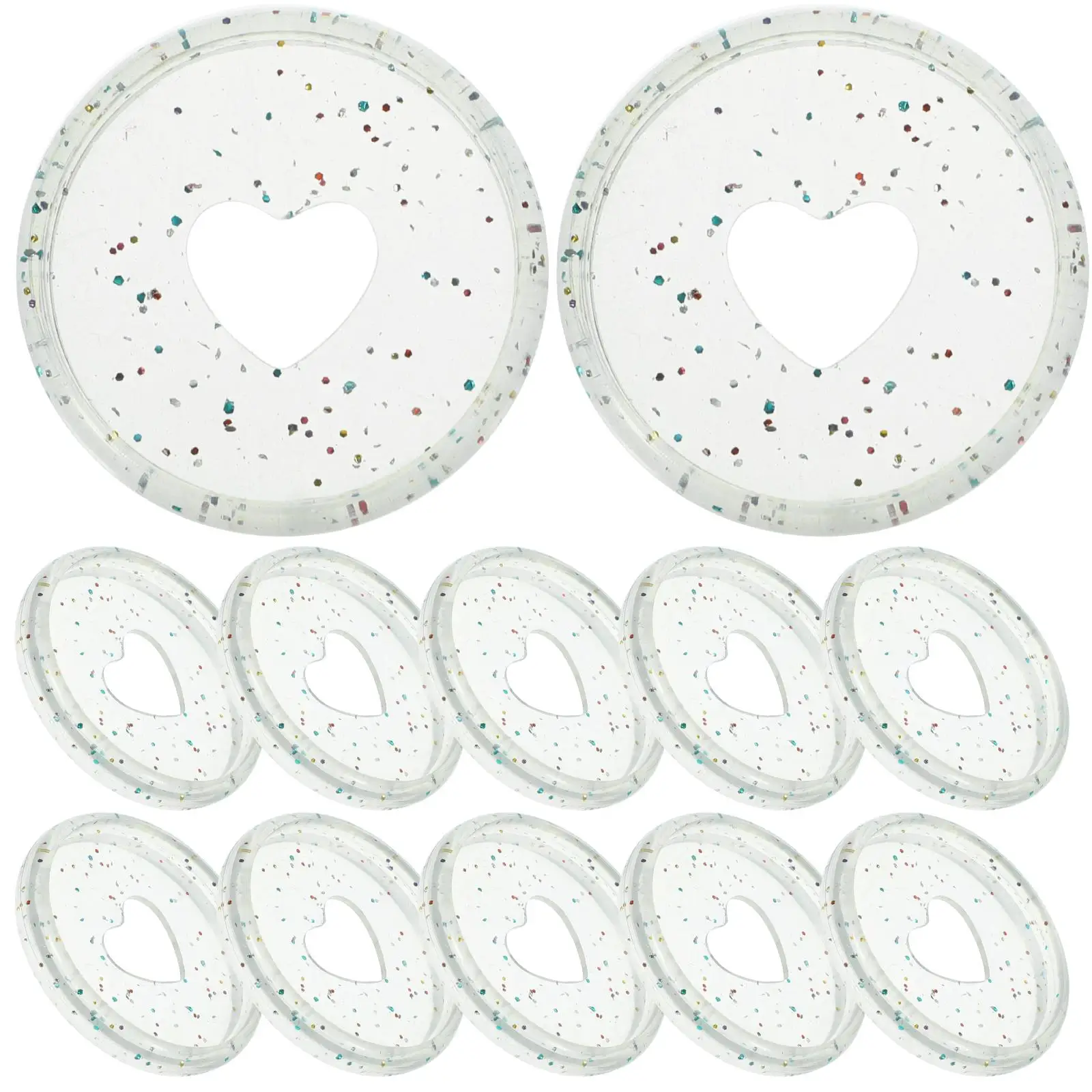 50 Pcs Colorful Glitter Sequin Love Notebook Mushroom Hole Buckle Binder Ring 50pcs Packaged (28mm) Planner Supply Accessories