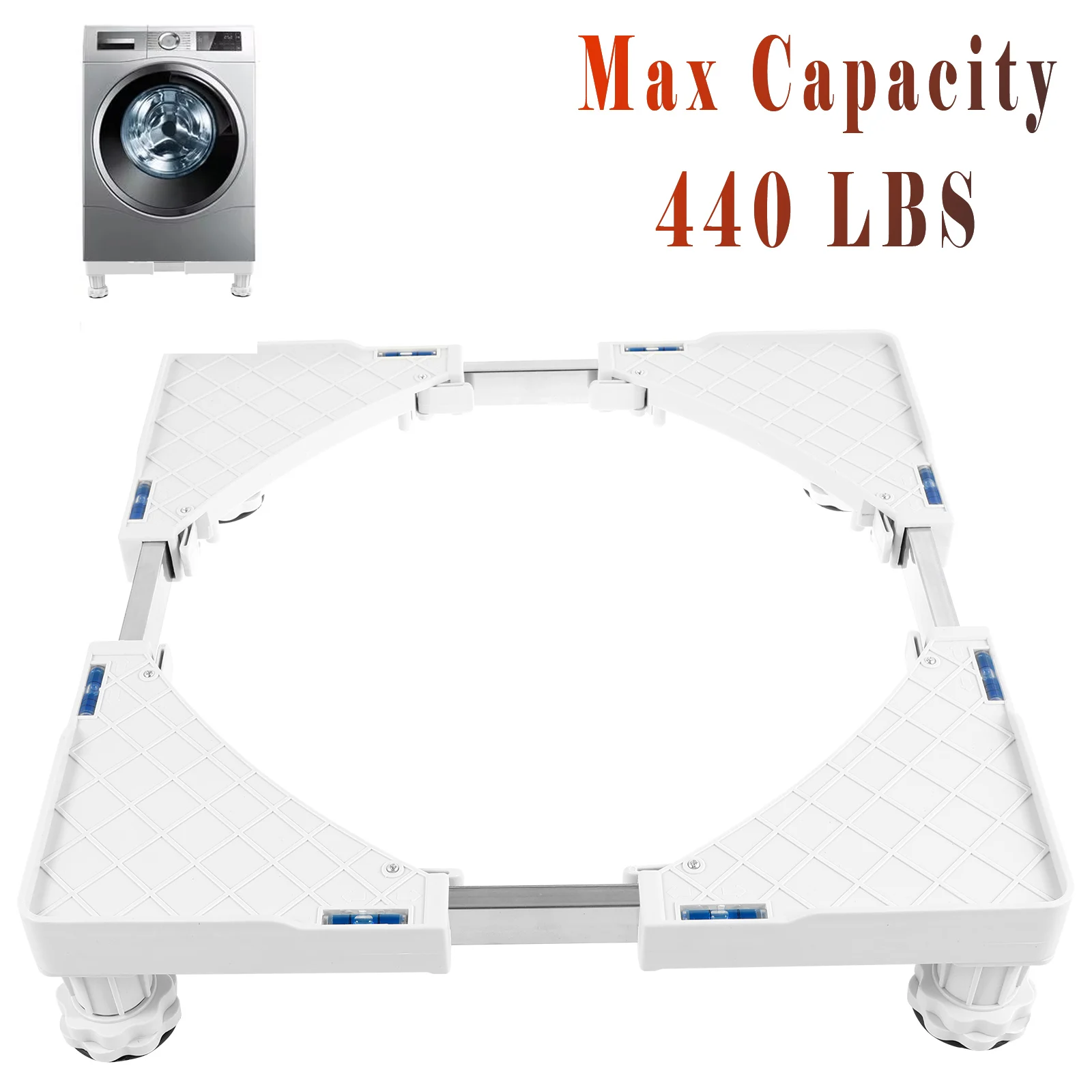 Universal Refrigerator Stand Height 9-12cm Adjustable Max capacity 440 LBS Machine Pedestal Multi-Functional Base Home Appliance