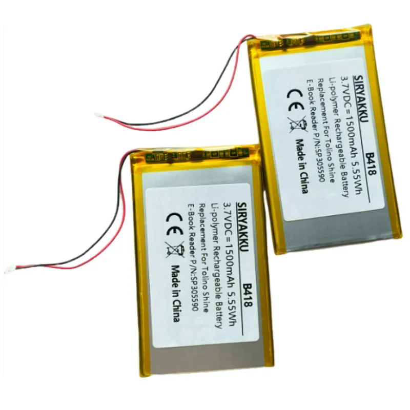 3.7V 1500mAh Li-polymer E-Book Rechargeable Battery For Tolino Shine 1 3 2 HD Tolino Vision 2 3 HD 4 HD SP305590