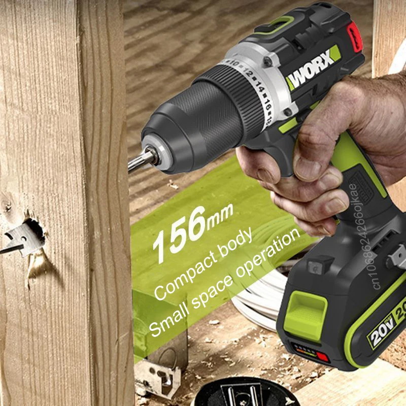 Беспроводная дрель WORX WU182X с двумя скоростями, бесщеточная, 20В, 70Нм, 2300 об/мин, металлический патрон 13мм для работы по дереву и металлу, совместима с аккумуляторами Kress