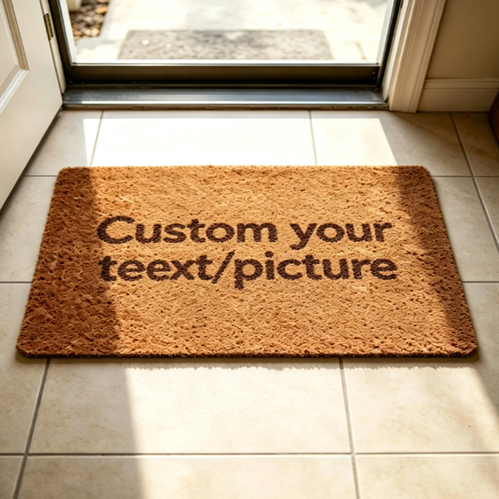 

Personalized Text Photo Design Doormat Custom Vintage Print Door Mat For Kitchen Outdoor Bathroom Bedroom Entrance Floor Rug