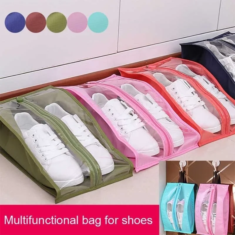 

PVC Shoes Storage Bag Travel Items Portable Organizer Waterproof Dustproof Save Space Hanger Home Decor