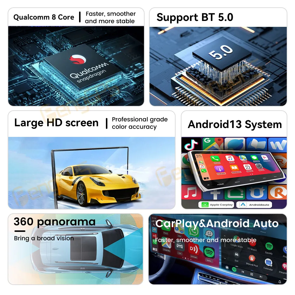 12.3 Inch+12.3 Inch Dual Screen For Porsche Panamera 2010-2016 Upgraded Carplay Interactive Android Multimedia Video Player DSP
