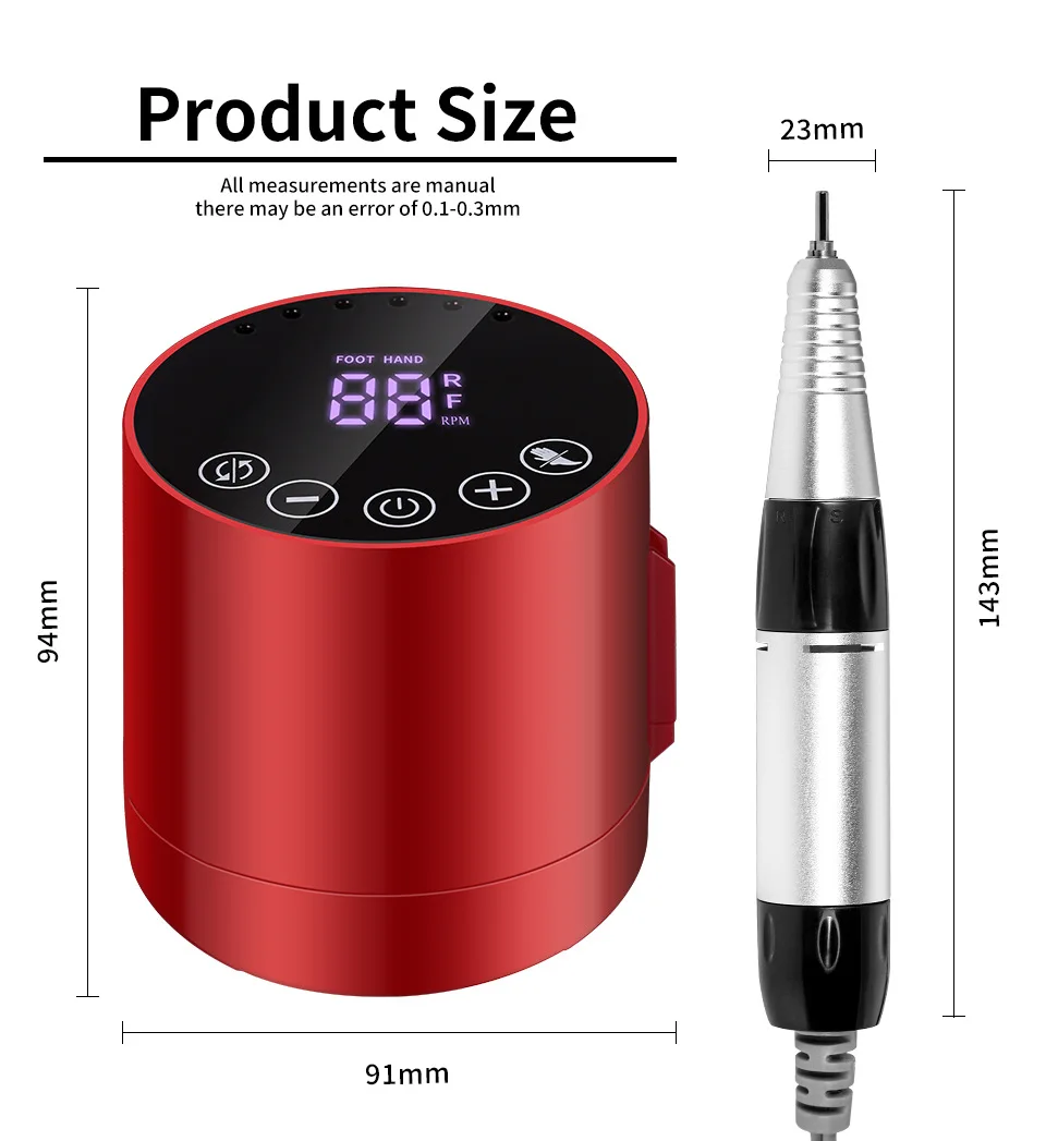 35000 U/min elektrische Nagel pediküre Feile 50w Nagel bohrmaschine mit Fuß pedal für Maniküre Salon Polieren Fräsen geräuscharmes Werkzeug