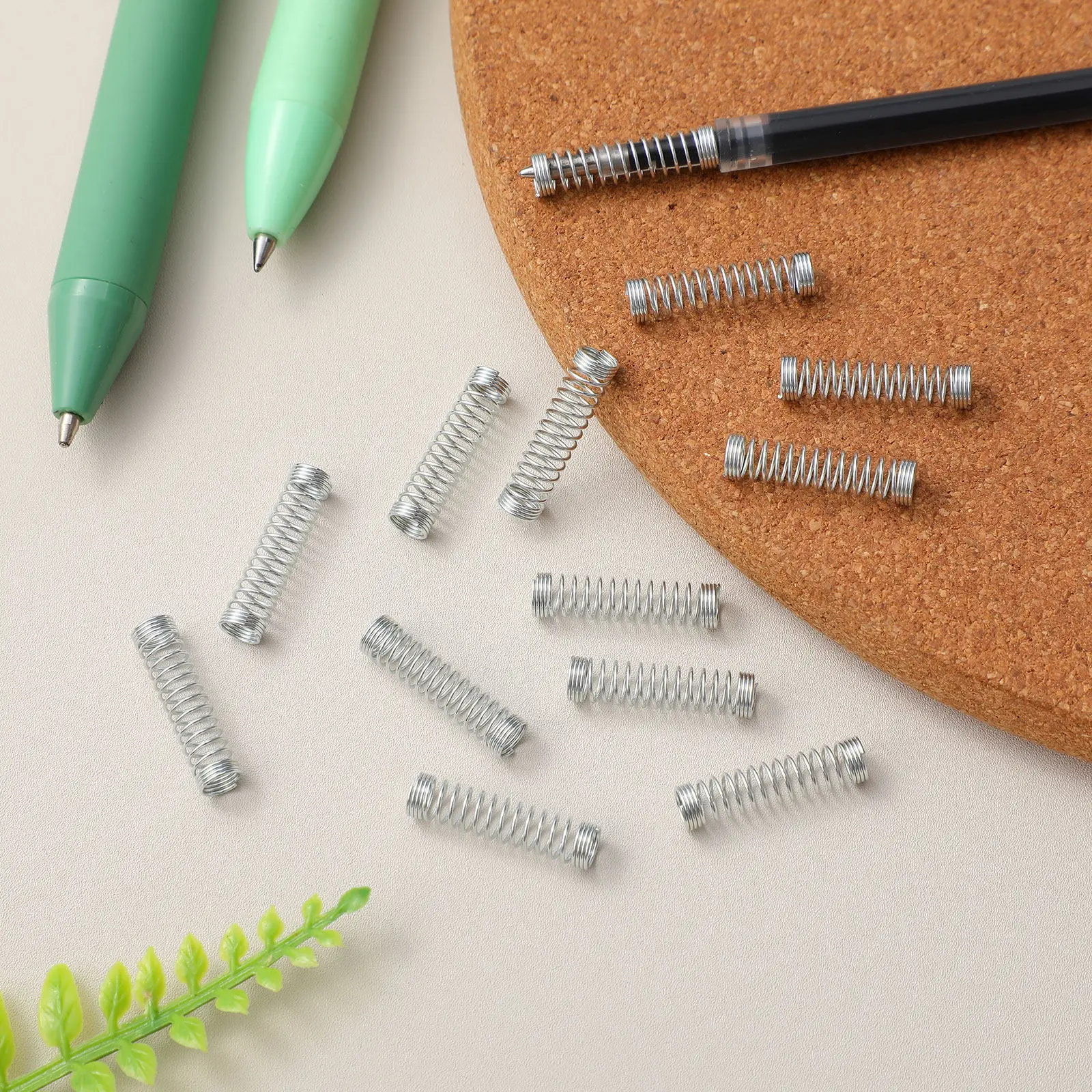 50Pcs Mini Stainless Steel Compression Spring Kit 0.4mm Wire Diameter 4.5mm Od 18Mm Ballpoint Pen Spring for Click Retractable