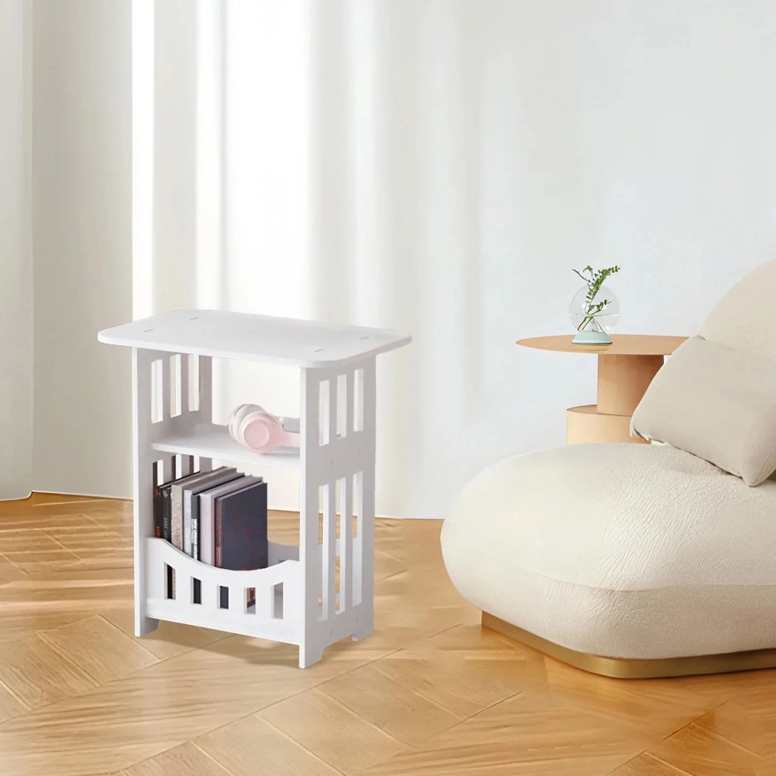 Mini Solid Color Small Square Table With Creative Simplicity Small-Sized Square Bedside Table Family Commonly Used Bedside Table image 3