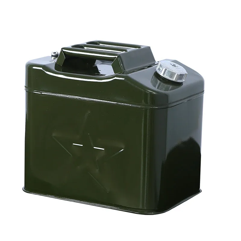 20L Portable Outdoor Oil Tank 6mm Thick Carbon Steel Spare Oil Storage Tank Vehicle Mounted Liquid Container with Oil Guide Pipe