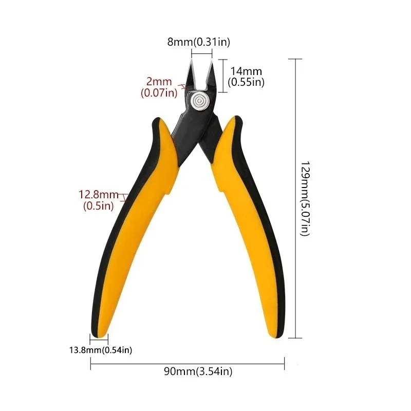 Durable Pliers Diagonal Side Snips with Dual-Color Handles Stainless Steel Wire Cutters for Electronics Phone Repair Hand Tools