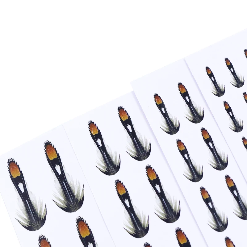 Picture 5: 2sheets artificial jungle cock eye sub feather sticker classic wet flies fly tying materials even for buzzer&midge fly&streamers