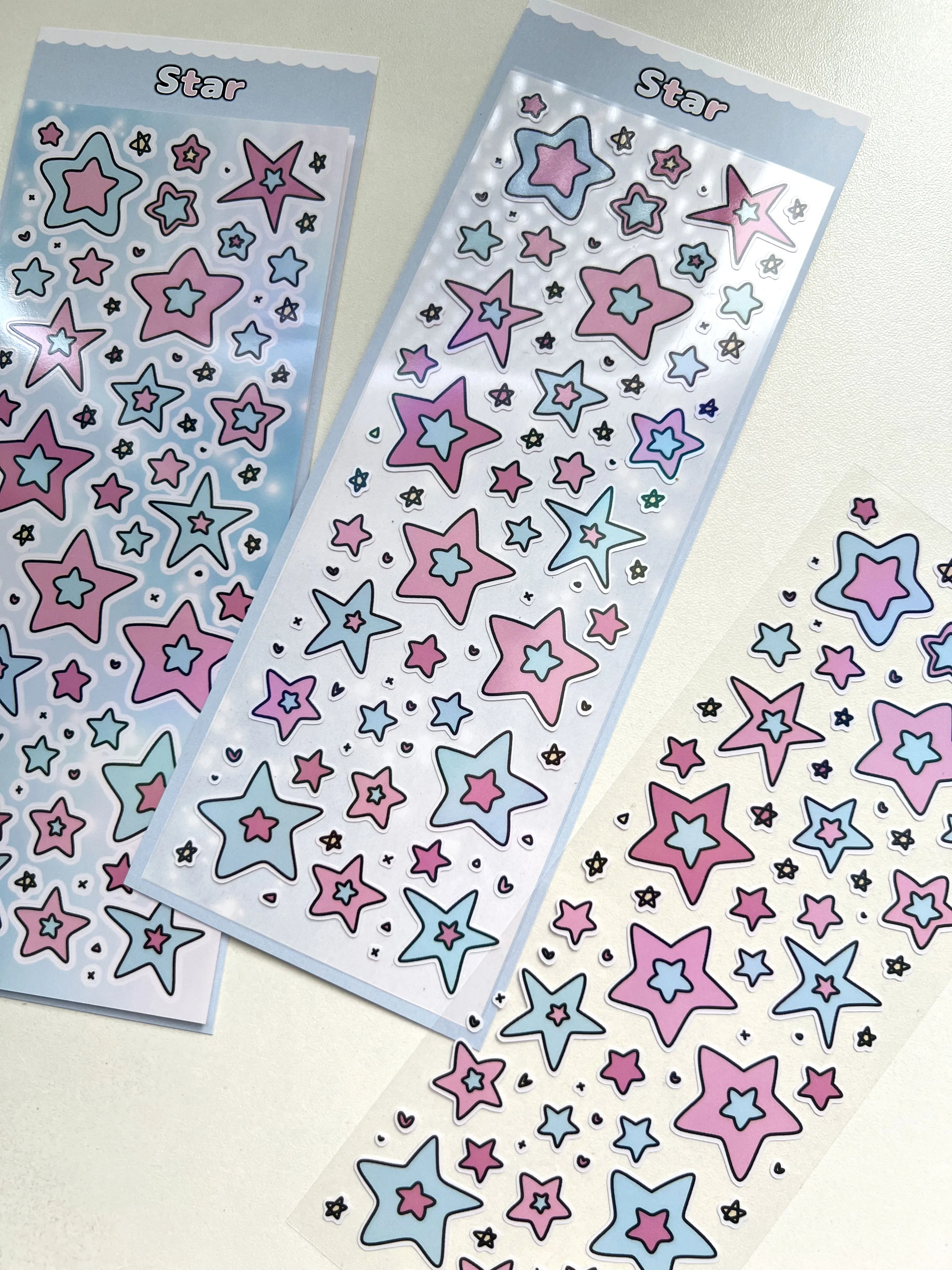 1 Pc Cute Colorful Star Pattern Stickers Korean Style Toploader Deco DIY Scrapbooking Kpop Idol Photo Card Stickers Supplies